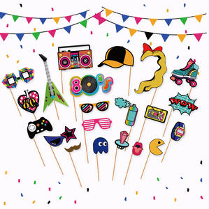 Accessoires <span class=keywords><strong>photo</strong></span> portables pour événements sportifs rétro des années <span class=keywords><strong>80</strong></span> à 90, 21 pièces, pour décoration de gâteaux en plein air ou de vacances - Product Image 2