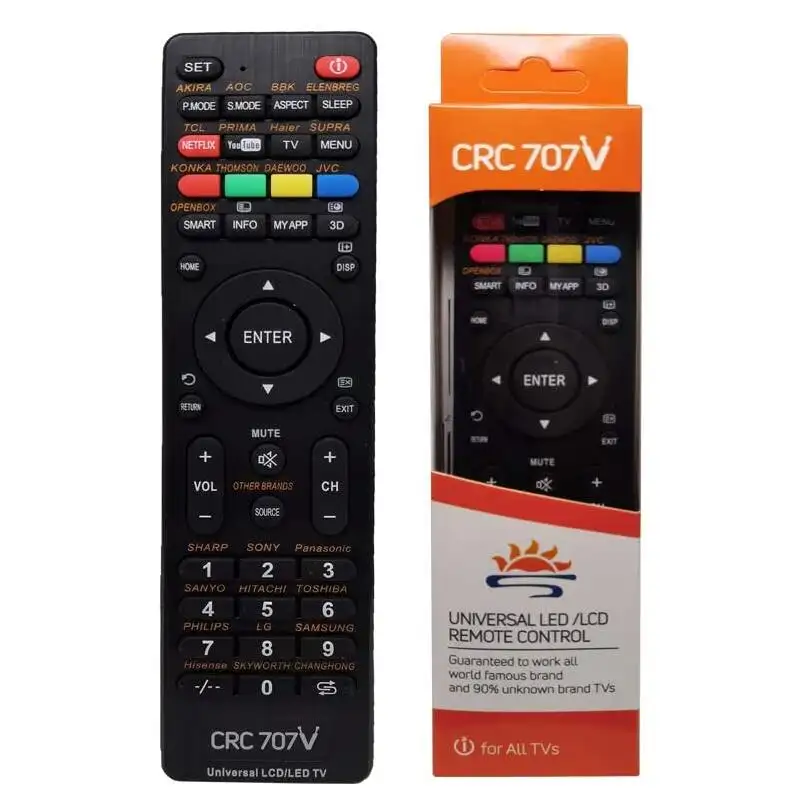 Controle remoto universal crc707v, controle remoto universal para tv lcd LR-LCD 707e crc707v