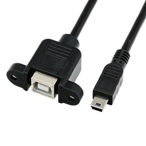Câble d'extension USB mini vers imprimante, femelle, avec trou de vis carré, BF vers mini USB, tout en cuivre - Product Image 4