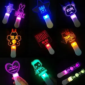 3D Logo Rave Party Accessories Flashing Led Sticks 15 LED Colors Best Gift for Fans within 10x10cm/customize Size 5 Days Accept