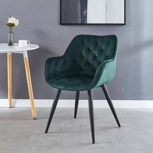 Modern Luxury Design Metal Legs Arm Fabric Velvet Restaurant <b>Dining</b> <b>Chair</b> for Kitchen Room - Product Image 2