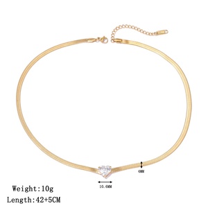 Nueva Cadena de Clavícula para Mujer con Zirconia en Forma de Corazón Tridimensional, Chapado al Vacío, Estilo Lujoso y Moderno con Perlas - Product Image 4