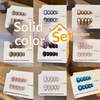 Pointes d'ongles œil-de-chat ultra-fines en verre fluorescent de couleur unie haut de gamme, faites à la main, style chic et tendance pour manucure