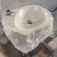 Vasque intégrée personnalisable en marbre de Carrare blanc poli, de qualité supérieure, de style moderne, autoportante, écologique, pour usage hôtelier