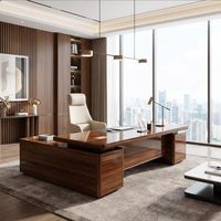 Kursi Kantor Eksekutif Ergonomis Sandaran Tinggi Kulit Mikrofiber Beige Kursi Ruang Rapat CEO Alas Aluminium Poles Kursi Komputer