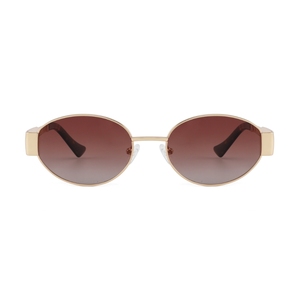 Gafas de Sol Ovaladas con Montura Metálica Completa, Lentes Degradadas, Protección UV400, Unisex, para Actividades Casuales al Aire Libre - Product Image 1