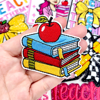 Ensemble de patchs en tissu chenille 3D brodés personnalisés pour enseignants, motifs amusants et inspirants, crayons, livres, café, messages positifs