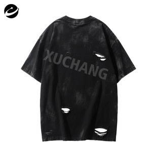 Maglietta di cotone grafica personalizzata di alta qualità originale XUCHANG camicia Vintage squadrata pesante oversize T-Shirt per Nen - Product Image 2