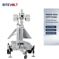 Panneaux solaires monocristallins rotatifs, remorques de surveillance mobiles, batteries 7200 Wh, garantie de 2 ans disponibles