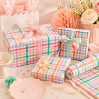 Fournitures pour fête d'anniversaire d'enfants DAMAI, papier cadeau rayé arc-en-ciel, papier couché, 43*500 CM, rouleau, papier cadeau pour filles
