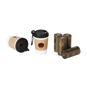 Nouveau Distributeur Portable de Sacs à Déchets pour Animaux de Compagnie (Chiens et Chats) en Plastique Réutilisable et Lavable, Écologique et Étanche, Style Tasse à Café - Product Image 1