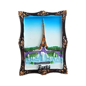 Yiwu מפעל שרף צרפת אייפל מגדל פריז תמונה מסגרת 3D מקרר מגנט