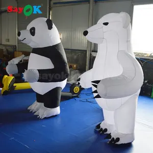 Urso inflável gigante dos desenhos animados, goma polar urso