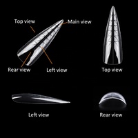 Gelsky Fournisseur d'extension d'ongles Stiletto Double forme Diluant et ajusté Extension d'ongles Forme double mince