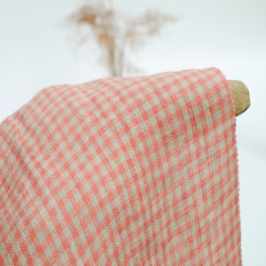 Tissu en lin pur de haute qualité à carreaux, tissé teint en fil, pour chemise - Product Image 2