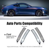 Feux de position latéraux à LED blancs à lentille transparente style X pour pare-chocs Ford Mustang S650 Gen7 2024 et modèles ultérieurs, avant et arrière, ensemble de 4 pièces