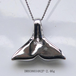เครื่องประดับเงินแท้ 925 จี้หางปลาวาฬประดับด้วยลาร์ิมาร์สีน้ำเงินธรรมชาติ - Product Image 2