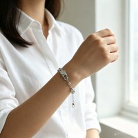 Bracelets hexagonaux tendance en acier inoxydable argenté, bijoux de mode pour femmes, design minimaliste
