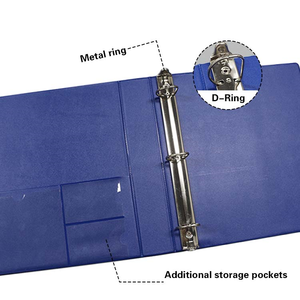 Classeur à anneaux en cuir personnalisé en gros, en PVC plastique, avec anneaux en D de 1, 2 et 3 pouces et anneaux ronds, format A3 A4, avec logo - Product Image 3