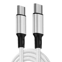 Kabel Usb Data pengisi daya PD tipe c, pengisian daya Cepat QC nilon kepang Universal 1m 3A 60W untuk iphone 15 Samsung google