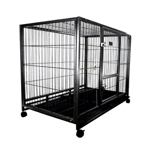 Alt tekerlekler ile Metal köpek sandık büyük köpek kafesi ağır evcil hayvan kafesi - Product Image 1