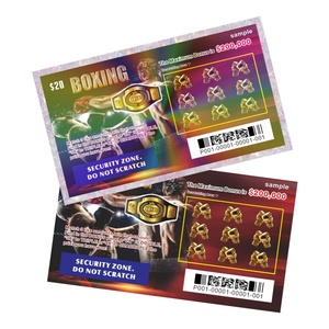Impression de cartes de jeu de loterie en ligne internationales avec logo personnalisé et design anti-contrefaçon, billets de loterie à gratter numériques - Product Image 1