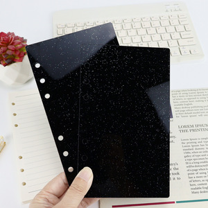 A6 Glitter Acrylic <strong>Notebook</strong> Hard Plastic 6-Ring Binder Sheet Clear Plastic <strong>Blank</strong> <strong>Notebook</strong> Dividers Budgeting Binder Cover - Product Image 2