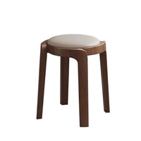 Table de salle à manger et tabouret de bar modernes empilables en bois massif de style nordique minimaliste pour salon et bar, petite chaise