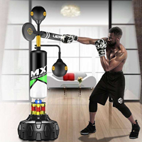 Entraîneur de Réaction de Boxe Autonome avec Cible Rotative à 360°, Sac de Frappe et Double Balles de Vitesse en PU pour la Boxe à Domicile
