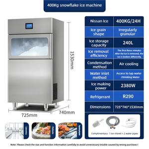 Machine à glaçons en flocons de neige de capacité commerciale 20, 50, 100 <span class=keywords><strong>KG</strong></span> pour la conservation du <span class=keywords><strong>poisson</strong></span>, les marchés de fruits de mer et les restaurants - Product Image 3