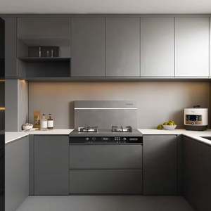 ออกแบบตู้ครัวสำเร็จรูป ประกอบเองได้ ทันสมัย หรูหรา ทำจากไม้ไม้อัด เป็นมิตรกับสิ่งแวดล้อม เฟอร์นิเจอร์ตู้ครัว - Product Image 1