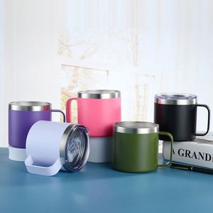 Foreign Trade Direct Supply 14oz Stainless Steel <b>Mug</b> Handle Modern Simplicity Design Office Outdoor Travel Coffee/Tea Cup Vacuum - Product Image 2