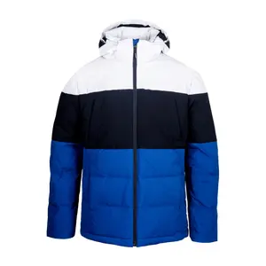 Kunden spezifische OEM Duck Down Coat Winter Kontrast farbe Parka Jacke Kleidung Wind breaker Wasserdichte Herren Casual Jacke Puffer Coat