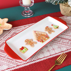 <strong>Christmas</strong> Gingerbread Man Long Ceramic Travel Design Cartoon <strong>Christmas</strong> <strong>Eve</strong> Holiday Decoration <strong>Plate</strong> for Cake and Snacks - Product Image 4