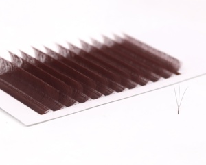 Extensiones de Pestañas <span class=keywords><strong>YYU</strong></span> 3D 4D 5DU Preformadas en Bandejas, Color Borgoña, Forma de Trébol, Estrechas, Curva M, Marca Privada - Product Image 3