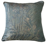Housse de coussin jacquard métallique à motif végétal confortable, vente en gros, housse de coussin de canapé personnalisée de luxe en jacquard