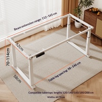 Bureau électrique réglable en hauteur en acier avec double moteur, quatre colonnes, design minimaliste moderne, adapté à la maison, au bureau et à l'étude