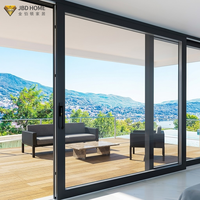 Porte coulissante en verre aluminium grande taille NFRC, certifiée anti-ouragan, avec cadre en aluminium pour extérieur, design patio, portes coulissantes en verre pour la maison