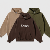 Sweat à capuche chaud en molleton de polyester et coton, anti-rétrécissement, écologique, coupe oversize et carrée, uni, personnalisable, pour homme, hiver