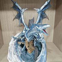 Figurine Dragon Blanc aux Yeux Bleus MX, Statue GK Tendance Anime, Cadeau pour Décoration de Table, Modèle de Scène