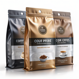 Có thể tái chế tùy chỉnh túi Cà phê đen lá nhôm chống ẩm túi cà phê có khóa kéo và van 100g 250g 500g 1kg - Product Image 3