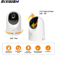 Caméra de sécurité WiFi PTZ intérieure SIXWGH 4MP, caméra IP, vision nocturne, audio bidirectionnel, caméra CCTV réseau, visualisation à distance sur le cloud pour la maison