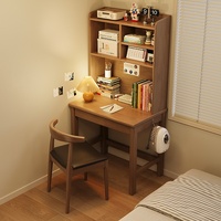 Escritorio de Madera con Estantería Integrada; Escritorio de Computadora Moderno de Estilo Nórdico para Estudiantes y Uso Doméstico; Ideal para Apartamentos Pequeños