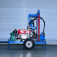 Machine de forage de puits d'eau sur roues, profondeur de forage de 200 m, équipement de forage de puits souterrain