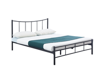 Lit semi-double en métal noir-208x129x100cm, taille du matelas 120x200cm