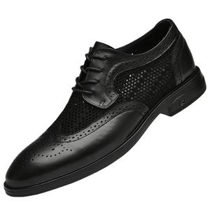 Zapatos de Hombre de Verano, de Cuero Genuino, Casuales, Transpirables, Antideslizantes, con Cordones, de Malla, con Capa Superior de Piel de Vaca, para Jóvenes y Negocios - Product Image 5