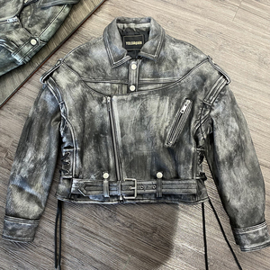 Maniche rimovibili rimovibili Vintage Moto <span class=keywords><strong>Biker</strong></span> giacca in <span class=keywords><strong>pelle</strong></span> <span class=keywords><strong>donna</strong></span> 2023 autunno giacca corta in vera <span class=keywords><strong>pelle</strong></span> da <span class=keywords><strong>donna</strong></span> - Product Image 3