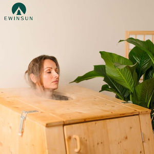 Moderne Single Person Droge Stoom Saunabox Draagbare Far Infrarood Mini Cabine Verwarmer Massief Hemlock Hout Indoor Sauna Capsule - Product Image 5