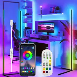 2023 nuovo modello smart Living Room lampada ambientale RGB con luci notturne che cambiano colore IC lampada da terra ad angolo a Led verticale in piedi