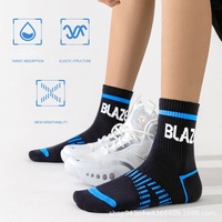 Chaussettes de compression Pilates OEM de haute qualité avec logo personnalisé pour jeunes et adultes – Logo sur le dessous pour athlètes (cyclisme, basketball, sports)